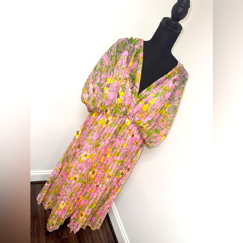 ASOS floral dress in pink & yellow, women’s size 14